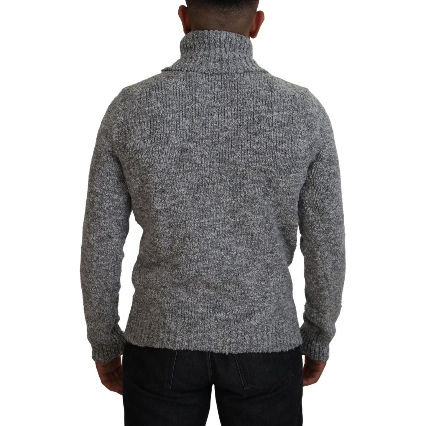 Dolce & Gabbana Elegant Gray Wool-Blend Turtleneck Sweater gray-wool-knit-turtleneck-pullover-sweater