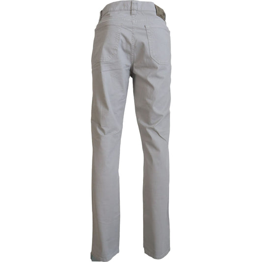 Jeckerson Elegant Gray Cotton Blend Pants gray-cotton-tapered-men-casual-pants IMG_5603-scaled-1ee41e9c-949.jpg