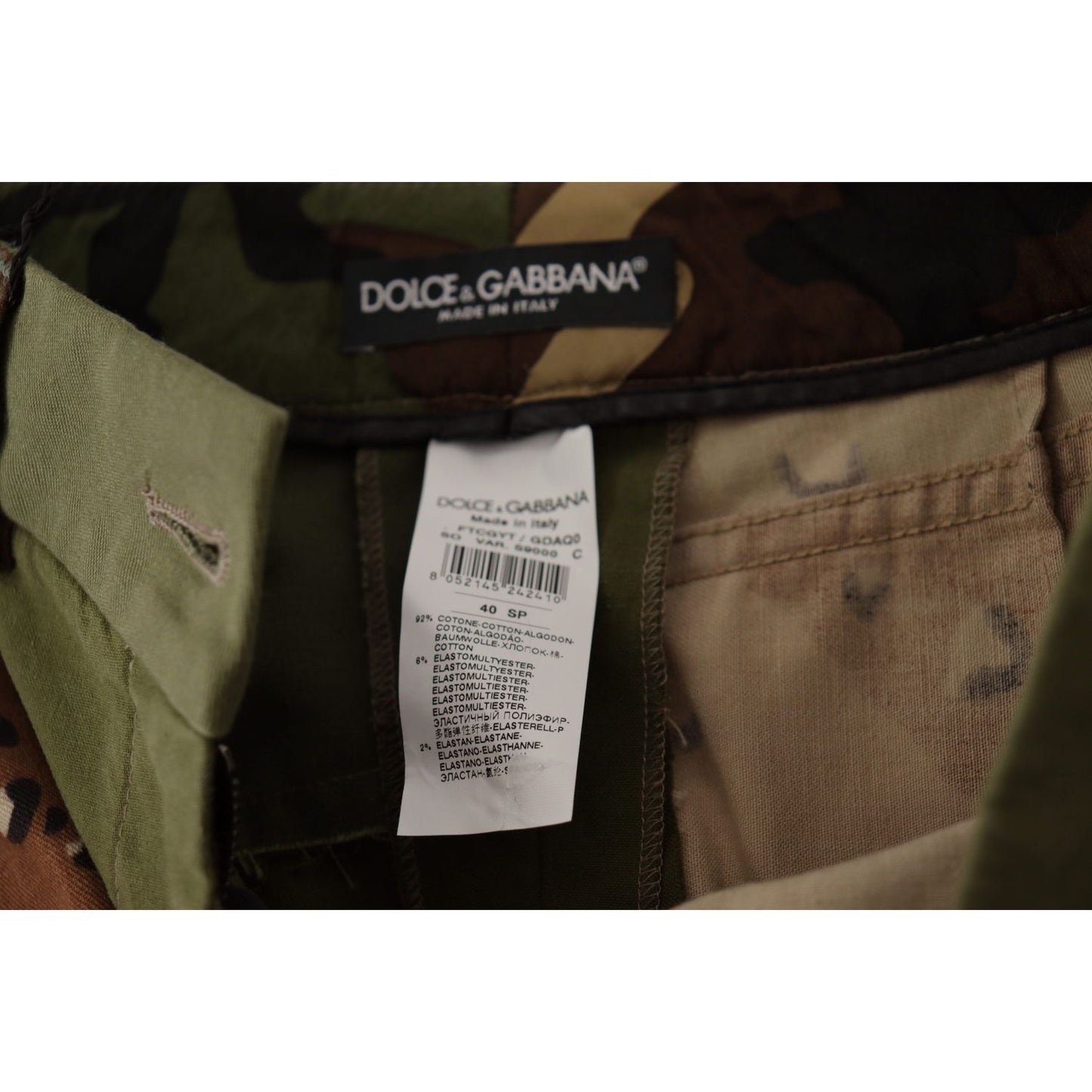 Dolce & Gabbana Army Green High-Waist Hot Pants green-high-waist-hot-pants-cotton-army-shorts