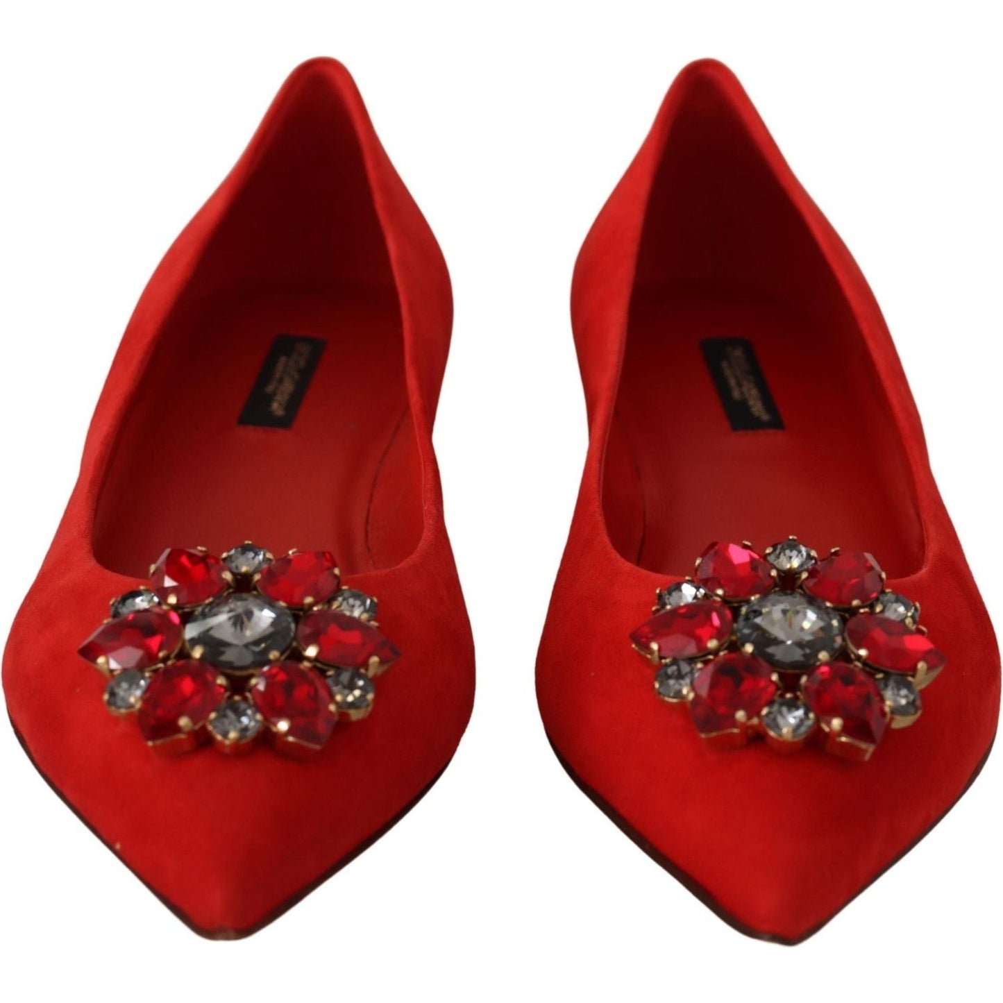 Dolce & Gabbana Crystal Embellished Red Suede Flats red-suede-crystals-loafers-flats-shoes-1 IMG_5646-c441f198-538.jpg