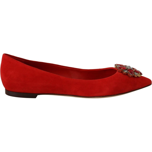 Dolce & Gabbana Crystal Embellished Red Suede Flats red-suede-crystals-loafers-flats-shoes-1 IMG_5650-scaled-1c5d87f9-dbc.jpg