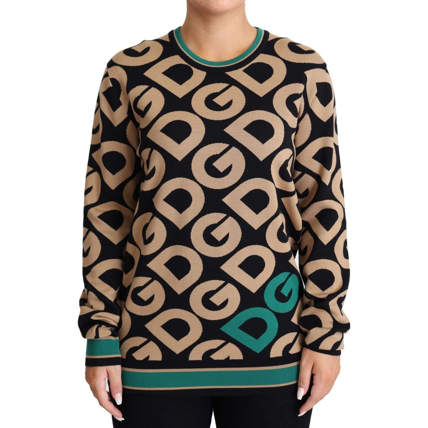 Dolce & Gabbana Elegant Multicolor Wool Blend Sweater multicolor-dg-mania-wool-crewneck-pullover-sweater