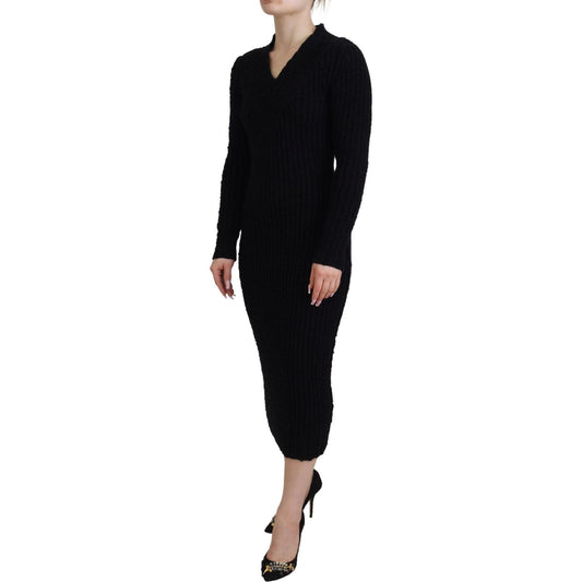 Dolce & GabbanaElegant Black Wool Blend Sweater DressMcRichard Designer Brands£1149.00