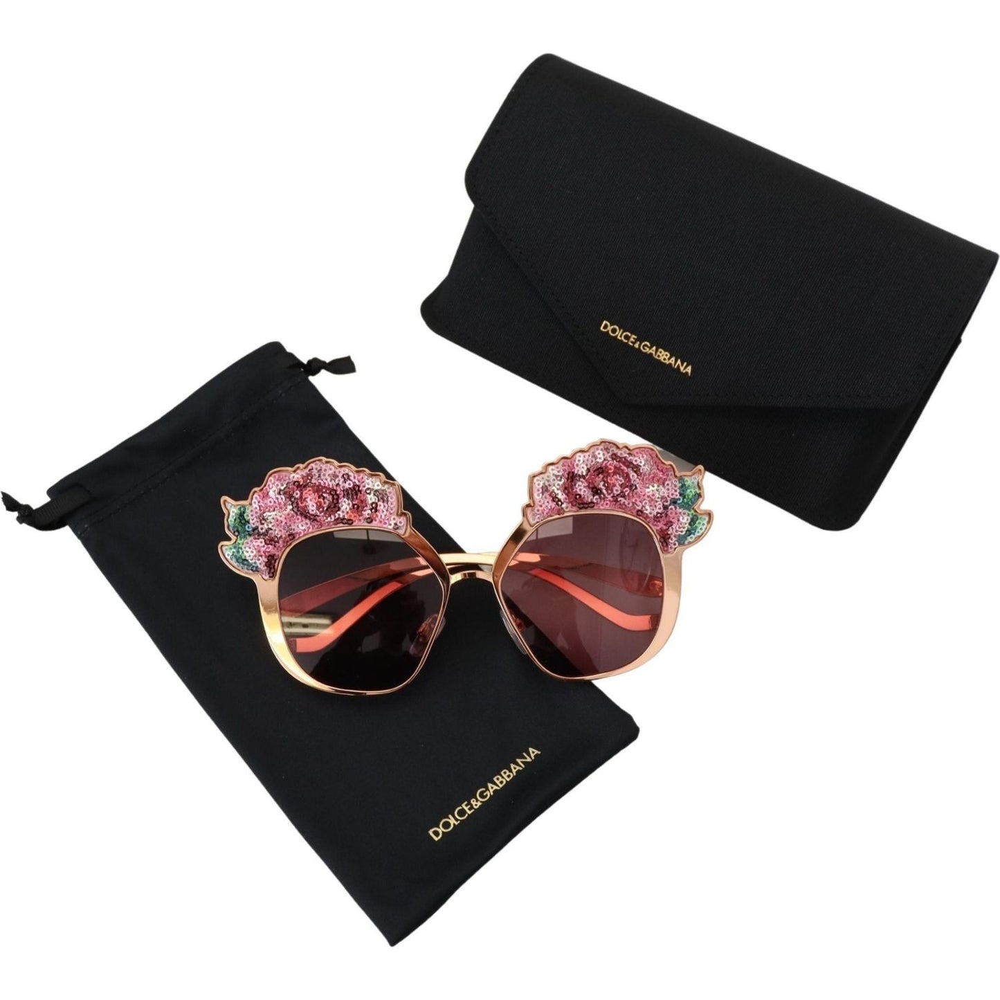 Dolce & Gabbana Chic Rose Sequin Embroidered Sunglasses pink-gold-rose-sequin-embroidery-dg2202-sunglasses IMG_5701-1-scaled-143ac454-875.jpg