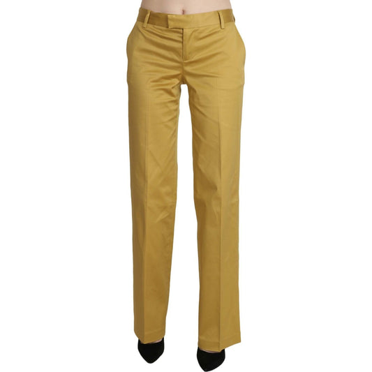 Just Cavalli Mustard Mid Waist Tailored Cotton Pants mustard-yellow-straight-formal-trousers-pants IMG_5701-scaled-ed05c65d-367.jpg