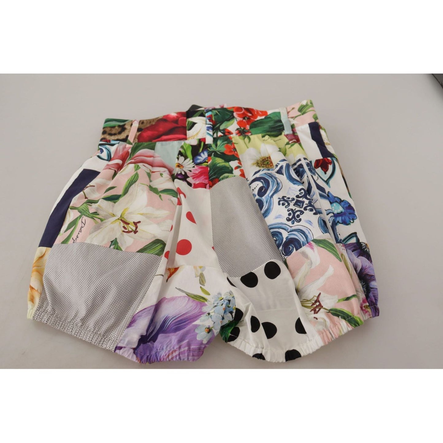 Dolce & Gabbana Patchwork High Waist Designer Shorts multicolor-patchwork-high-waist-cotton-shorts