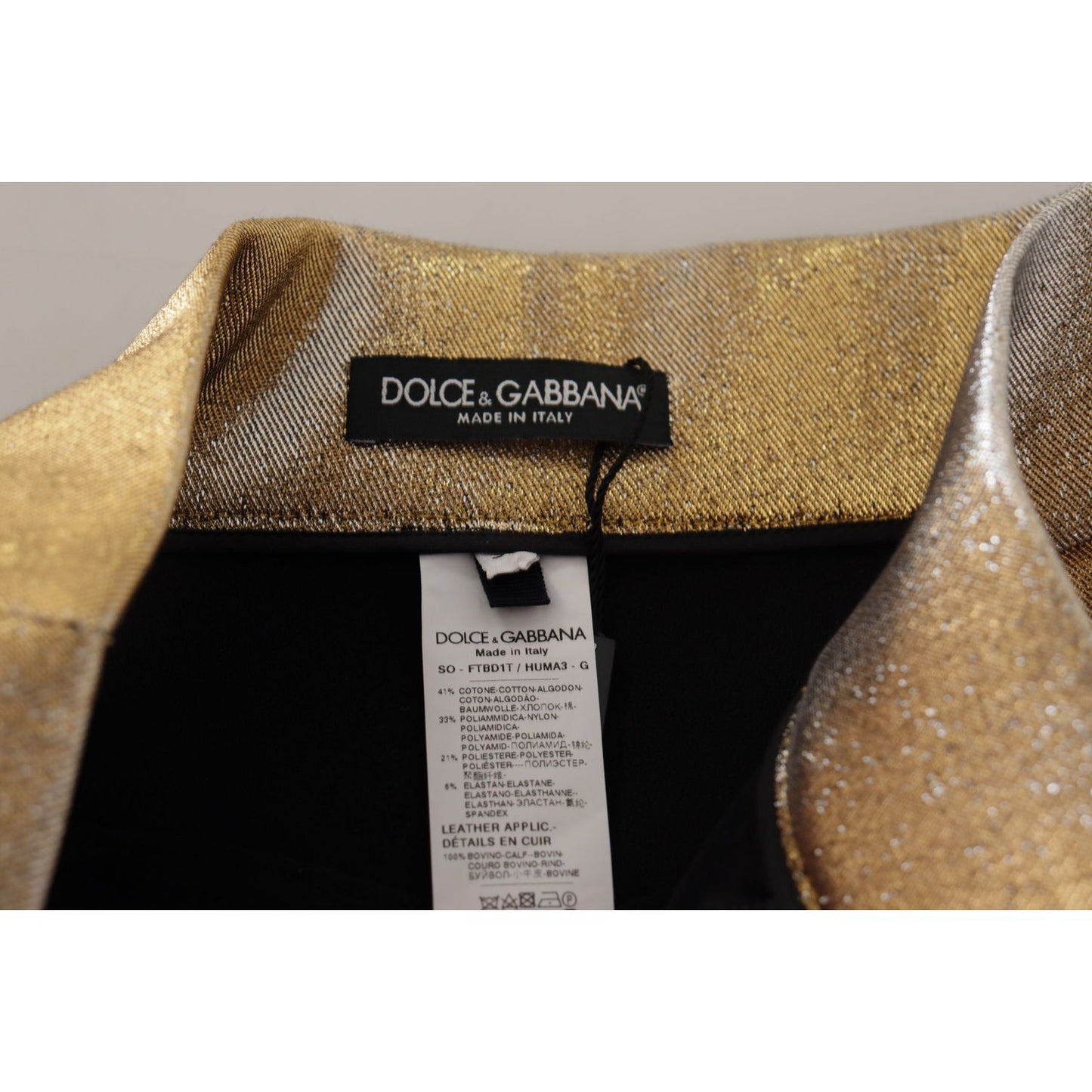Dolce & Gabbana Gold High Waist Hot Pants Shorts gold-cotton-blend-glittered-hot-shorts