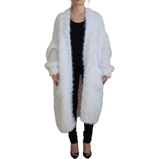 Dolce & Gabbana Elegant White Long Sleeve Cardigan Jacket white-long-sleeves-fringes-cardigan-jacket IMG_5726-scaled-57424c92-f3d.jpg