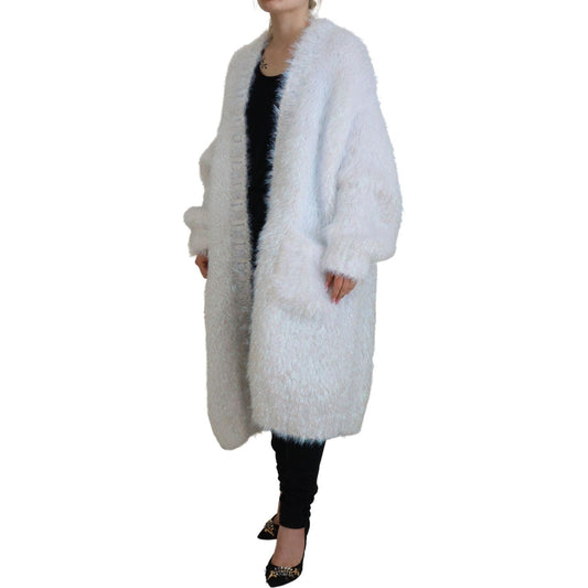Dolce & Gabbana Elegant White Long Sleeve Cardigan Jacket white-long-sleeves-fringes-cardigan-jacket IMG_5727-scaled-4f473df5-dc6.jpg