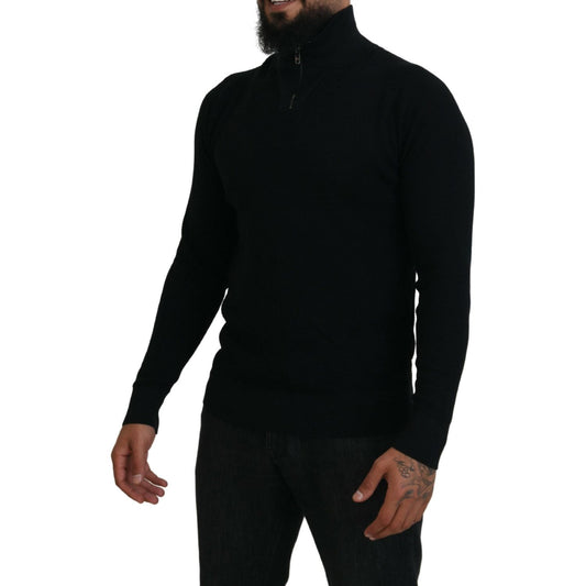 Dolce & GabbanaElegant Silk Blend Black Pullover SweaterMcRichard Designer Brands£609.00