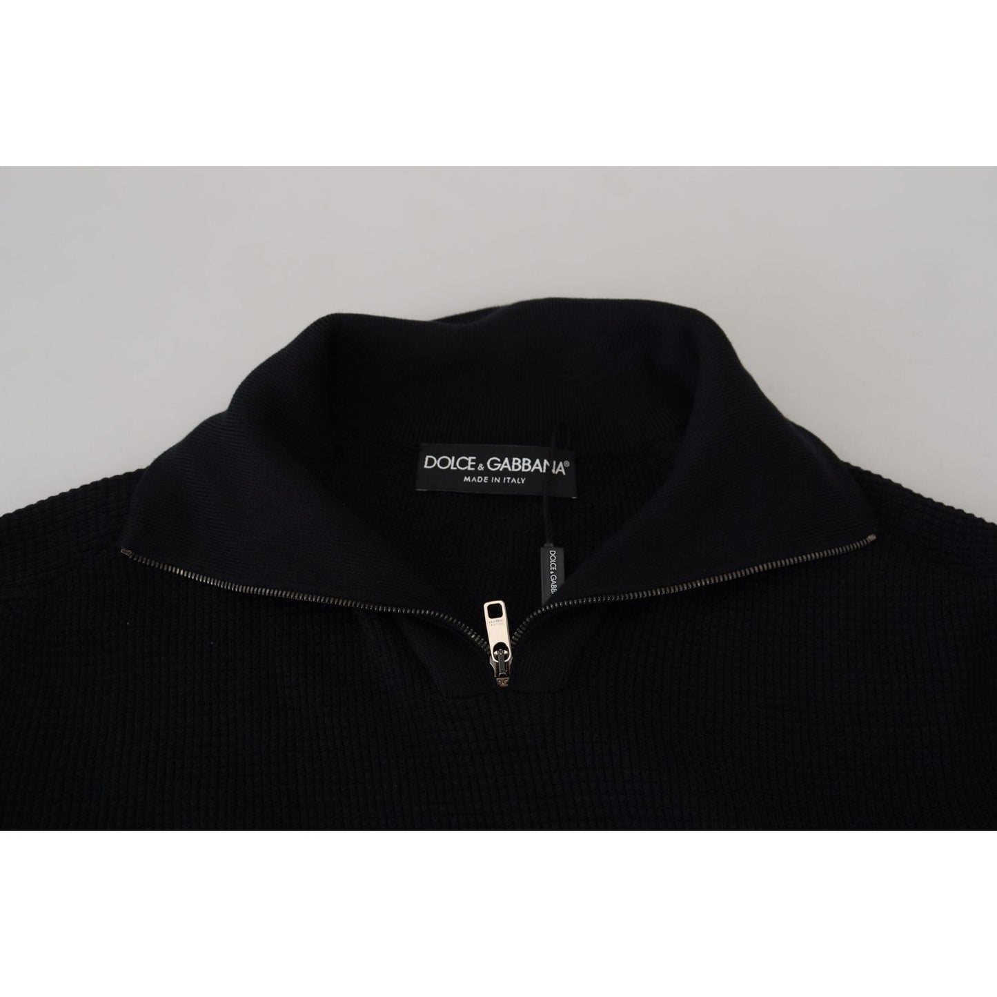 Dolce & Gabbana Elegant Silk Blend Black Pullover Sweater black-silk-turtle-neck-pullover-sweater