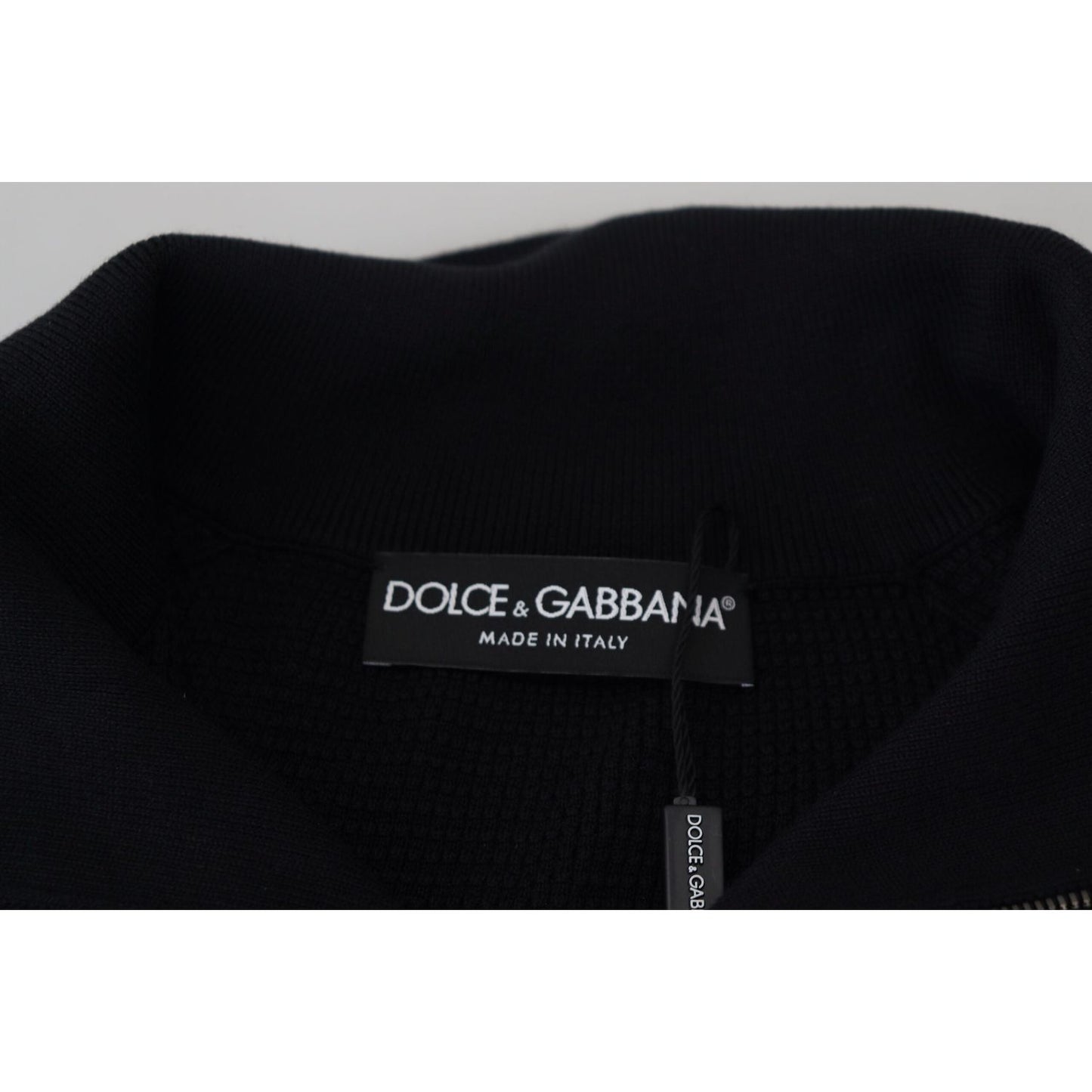 Dolce & Gabbana Elegant Silk Blend Black Pullover Sweater black-silk-turtle-neck-pullover-sweater