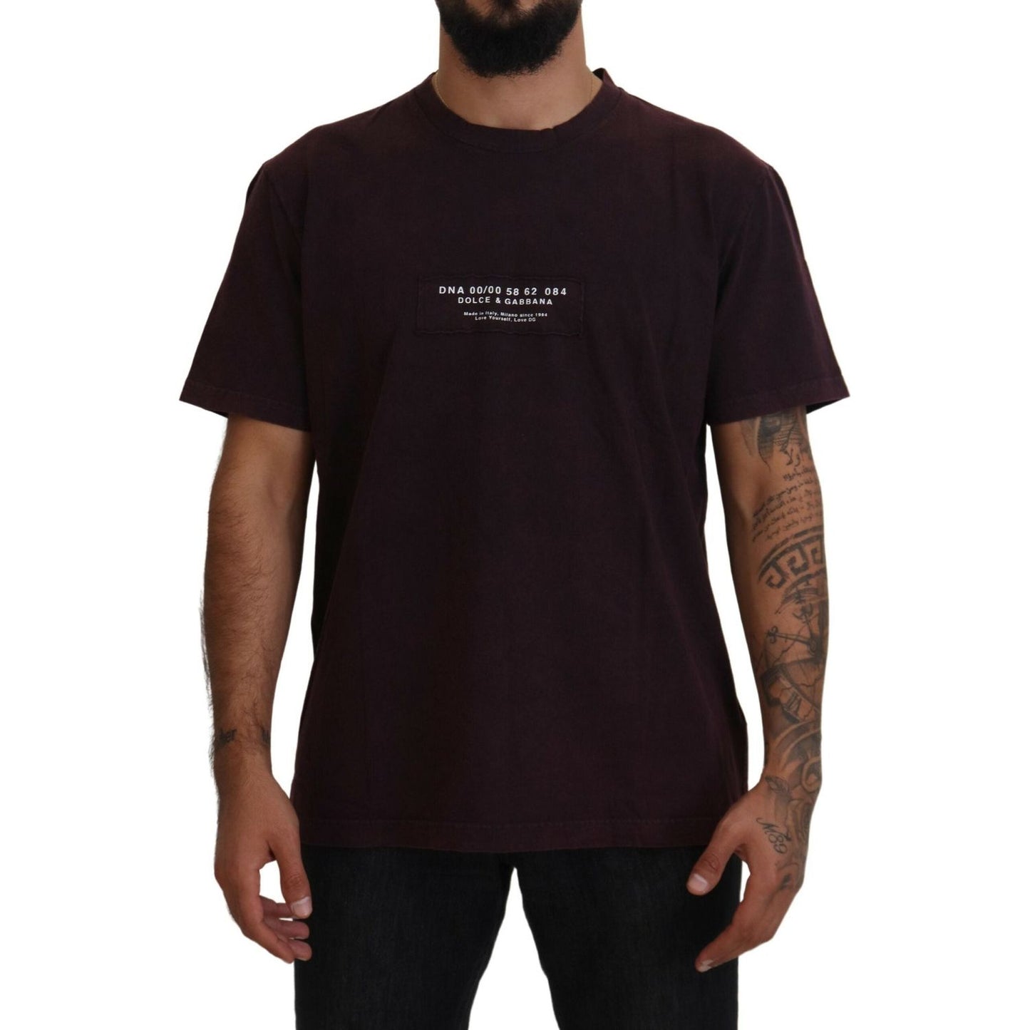 Dolce & Gabbana Elegant Bordeaux Crewneck Tee bordeaux-crewneck-short-sleeve-t-shirt