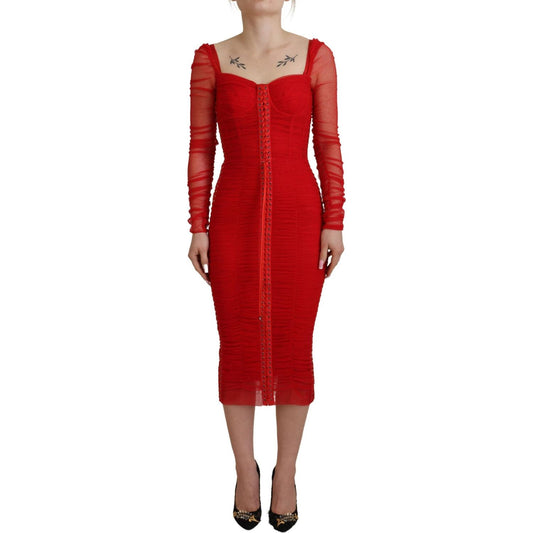 Dolce & Gabbana Elegant Red Bodycon Sheath Dress red-mesh-trim-bodycon-sheath-midi-dress IMG_5768-scaled-eb9feac4-6a1.jpg