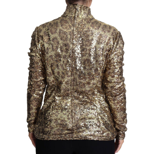 Dolce & GabbanaSequined Turtleneck Full Zip Sweater in BrownMcRichard Designer Brands£559.00