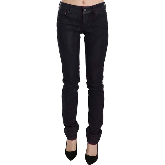 Just Cavalli Chic Black Low Waist Skinny Denim Jeans & Pants black-cotton-low-waist-skinny-denim-pants