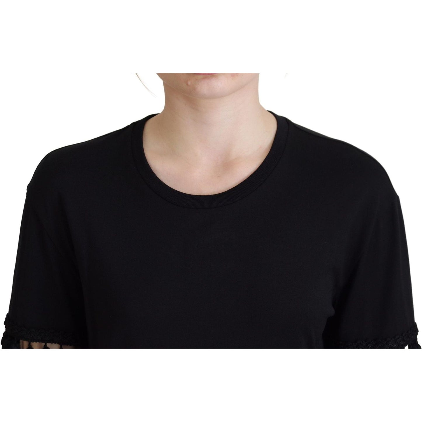 Dolce & GabbanaElegant Black Cotton Short Sleeve TeeMcRichard Designer Brands£599.00