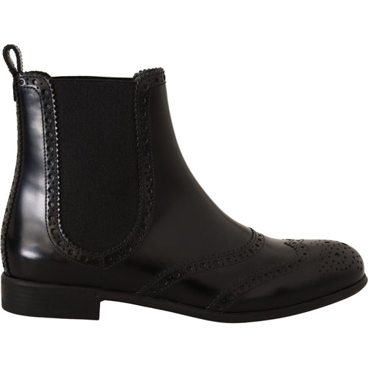 Dolce & GabbanaElegant Black Ankle Wingtip Oxford BootsMcRichard Designer Brands£439.00