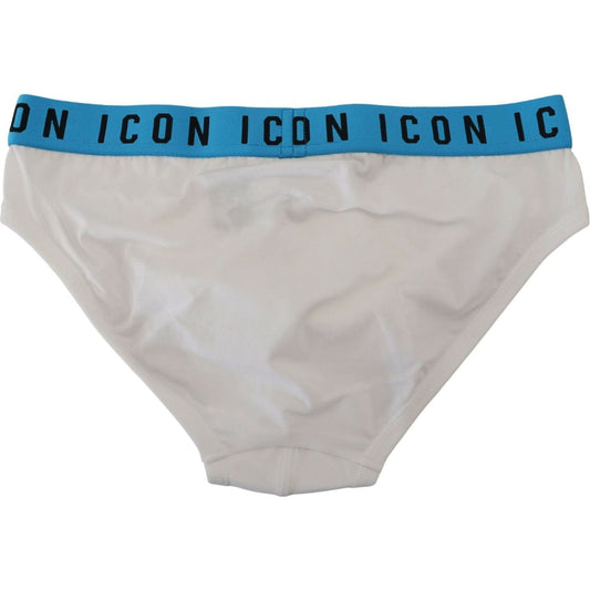Dsquared² Elegant White Cotton Stretch Briefs white-icon-logo-cotton-stretch-men-brief-underwear IMG_5962-scaled-f0491825-539.jpg