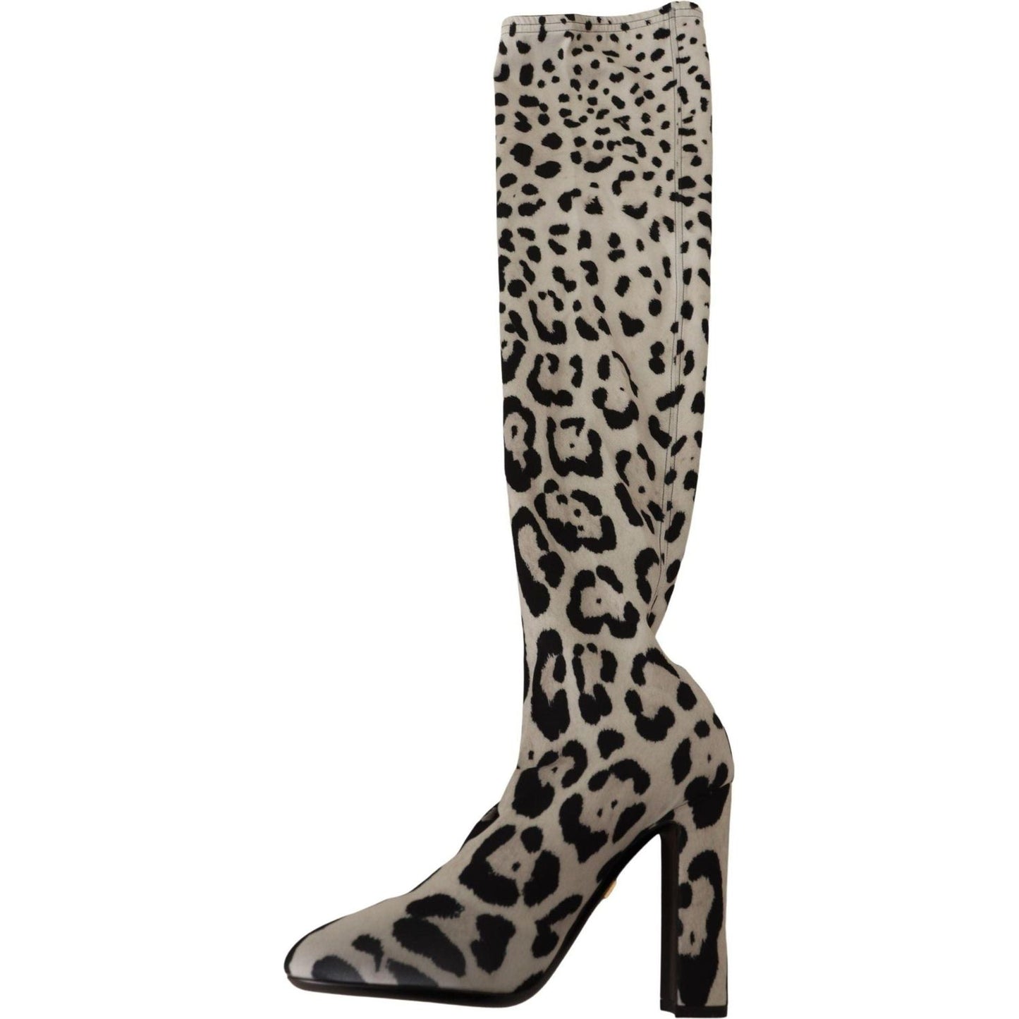 Dolce & Gabbana Chic Leopard High-Heel Over-Knee Boots white-black-leopard-stretch-long-boots