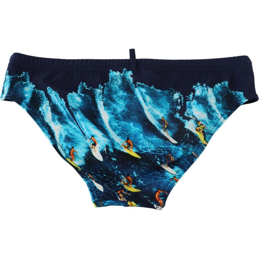 Dsquared² Exclusive Multicolor Graphic Swim Briefs multicolor-graphic-print-men-swim-brief-swimwear