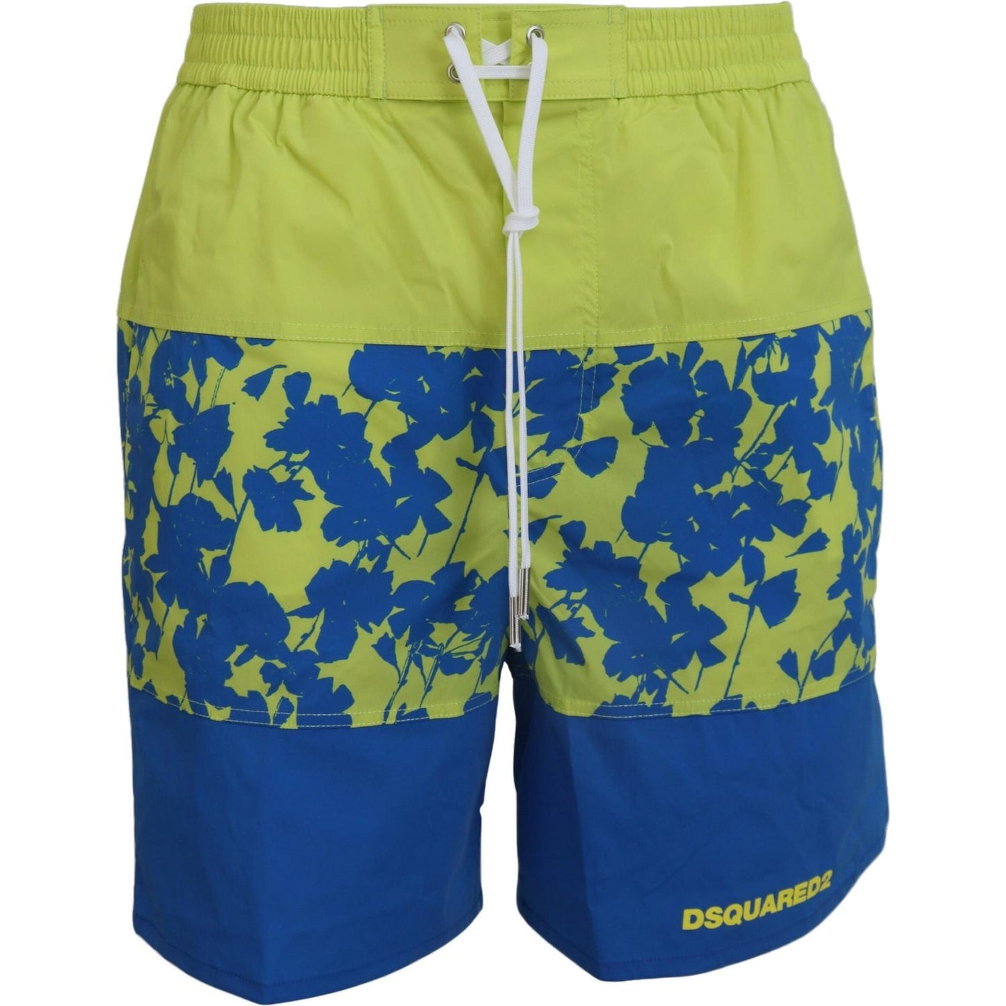 Dsquared² Exquisite Blue Green Swim Shorts Boxer blue-green-logo-print-men-beachwear-shorts-swimwear