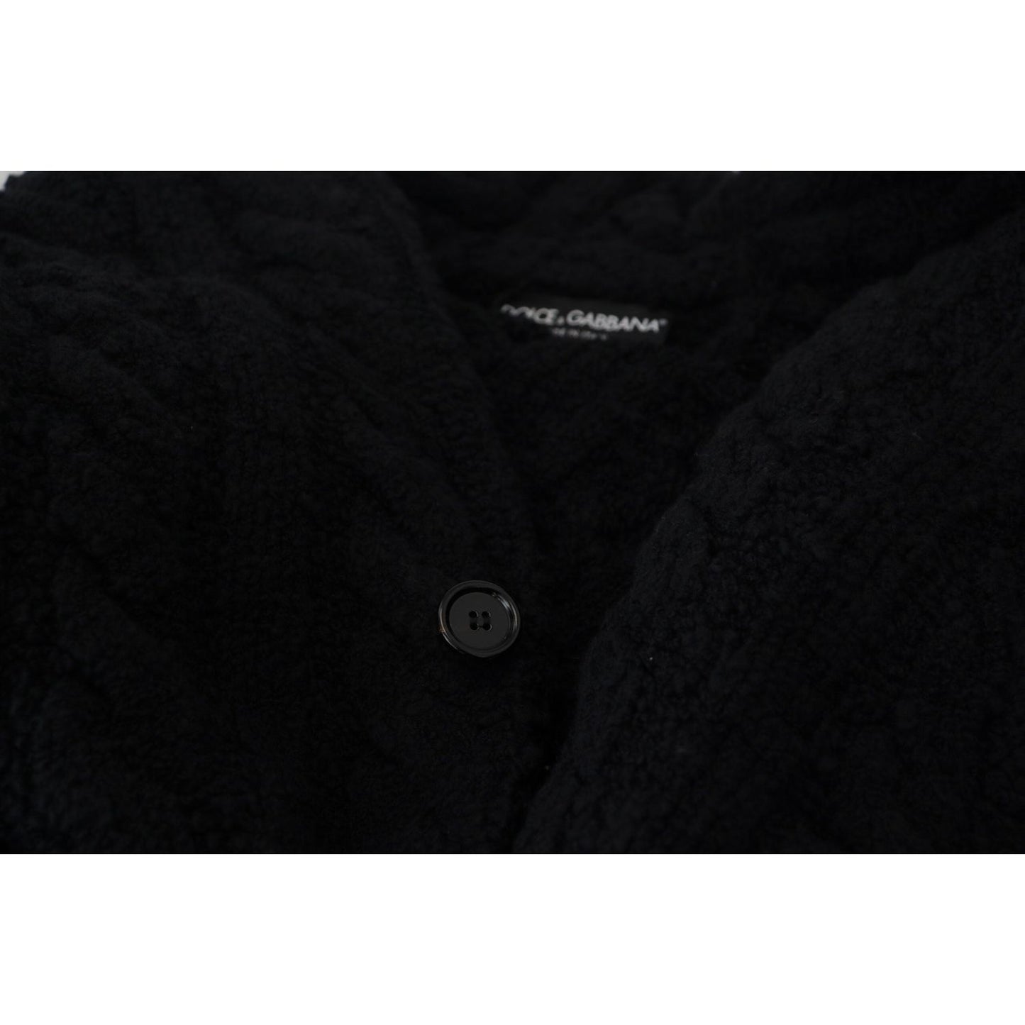 Dolce & Gabbana Elegant Black Wool-Cashmere Cardigan Sweater black-wool-knit-button-cardigan-sweater-1