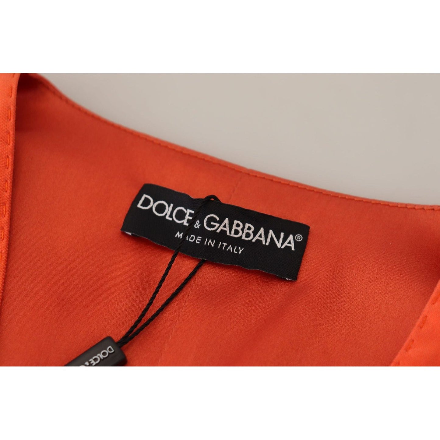 Dolce & Gabbana Elegant Orange Silk Waistcoat orange-sleeveless-waistcoat-cropped-vest-top IMG_6026-scaled-c4be1261-979.jpg