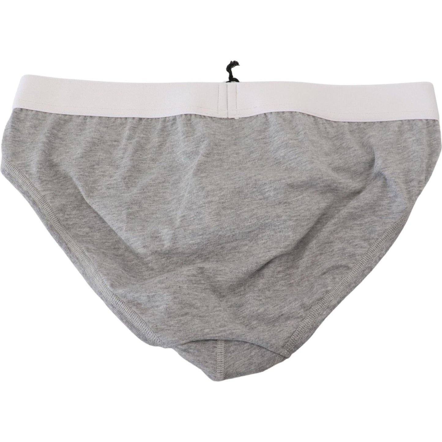 Dsquared² Elegant Gray Cotton Stretch Briefs gray-logo-cotton-stretch-men-brief-pro-underwear
