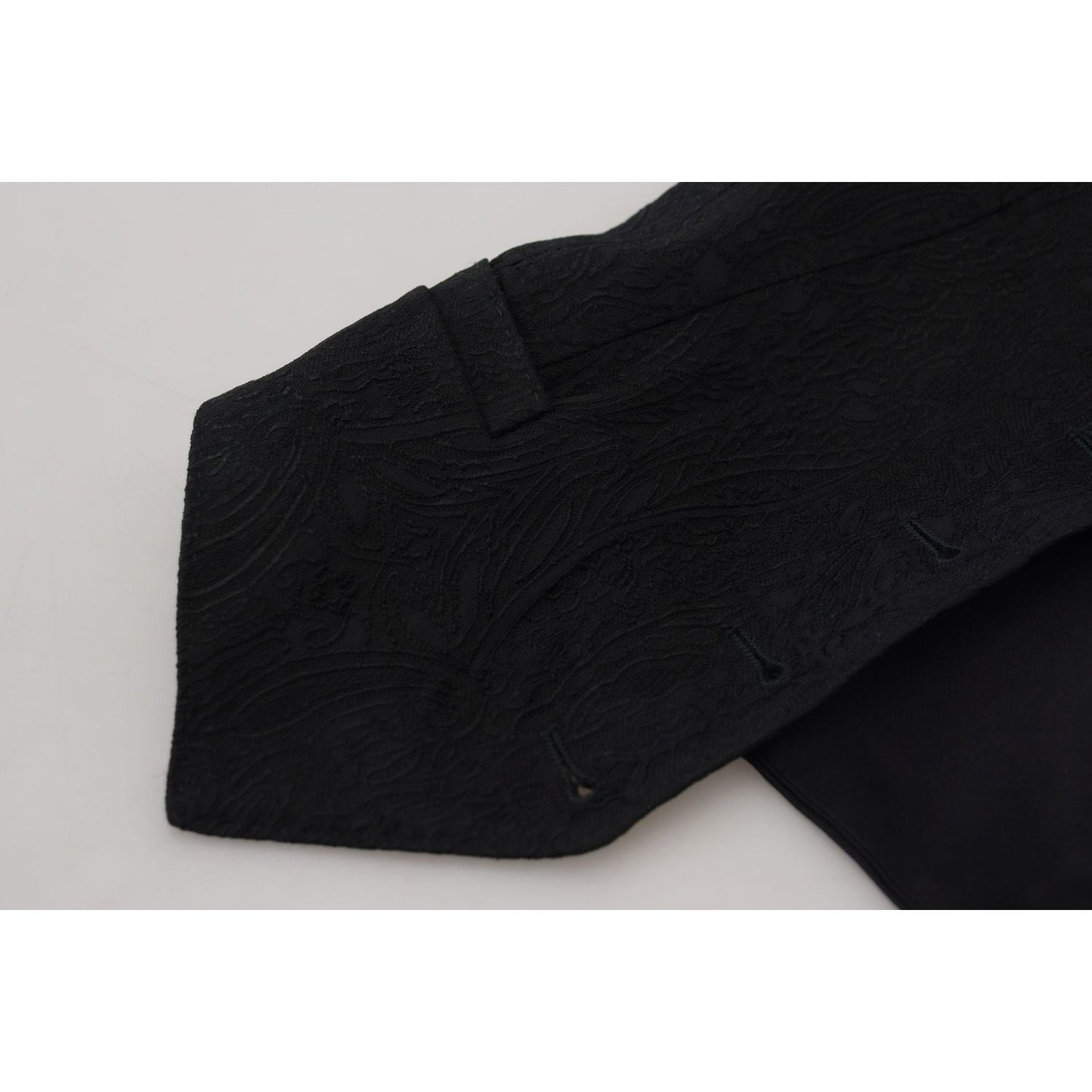 Dolce & GabbanaElegant Black Silk Blend Waistcoat VestMcRichard Designer Brands£399.00