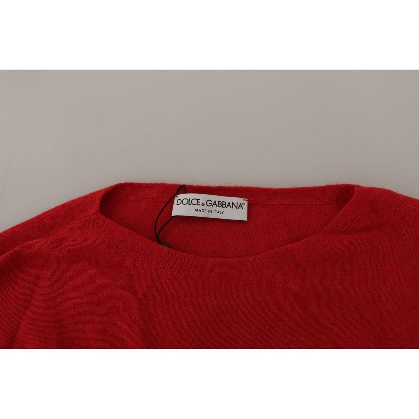 Dolce & Gabbana Elegant Red Wool Blend Knit Sweater red-wool-knit-round-neck-pullover-sweater
