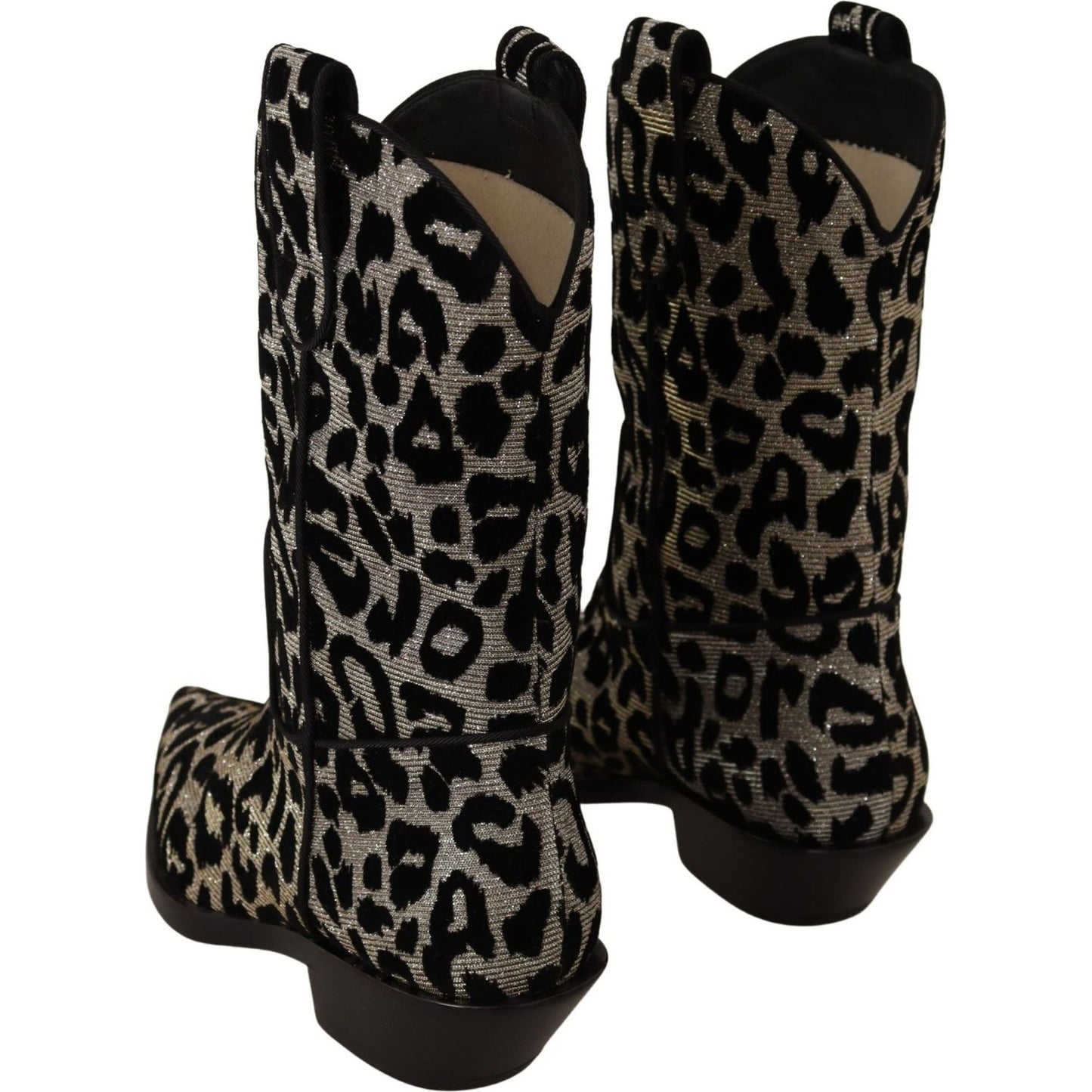 Dolce & Gabbana Elegant Leopard Print Mid Calf Boots gray-black-leopard-cowboy-boots-shoes IMG_6045-scaled-2be498e0-ed9.jpg