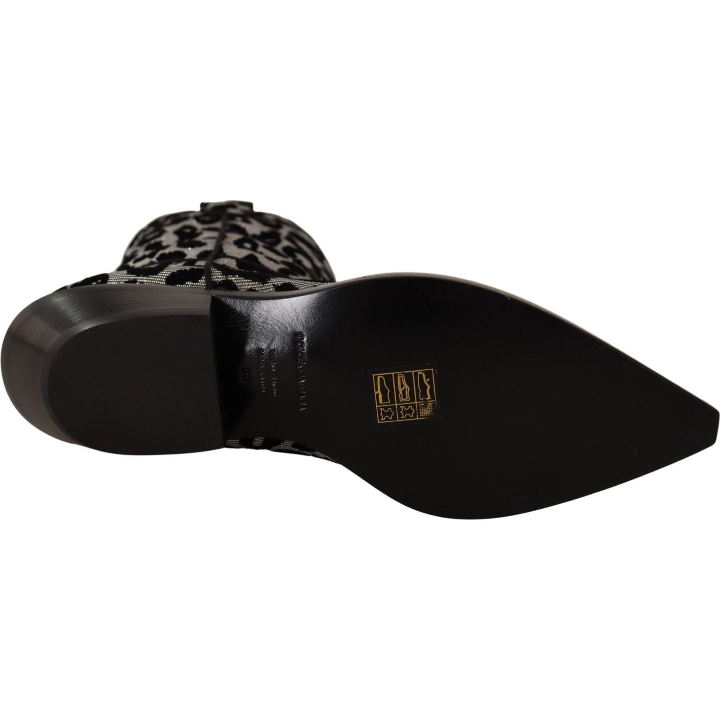 Dolce & Gabbana Elegant Leopard Print Mid Calf Boots gray-black-leopard-cowboy-boots-shoes IMG_6048-scaled-8fae6bc4-428.jpg