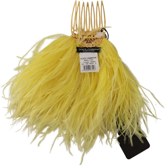 Dolce & GabbanaCrystal Gold Hair Comb with Yellow Ostrich FeatherMcRichard Designer Brands£569.00