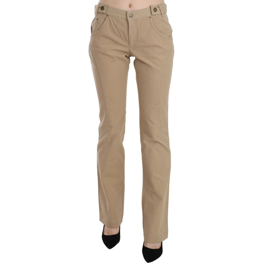 Just Cavalli Beige Mid Waist Straight Leg Pants beige-cotton-mid-waist-straight-trousers-pants Jeans & Pants IMG_6101-scaled-73253d20-8cb.jpg