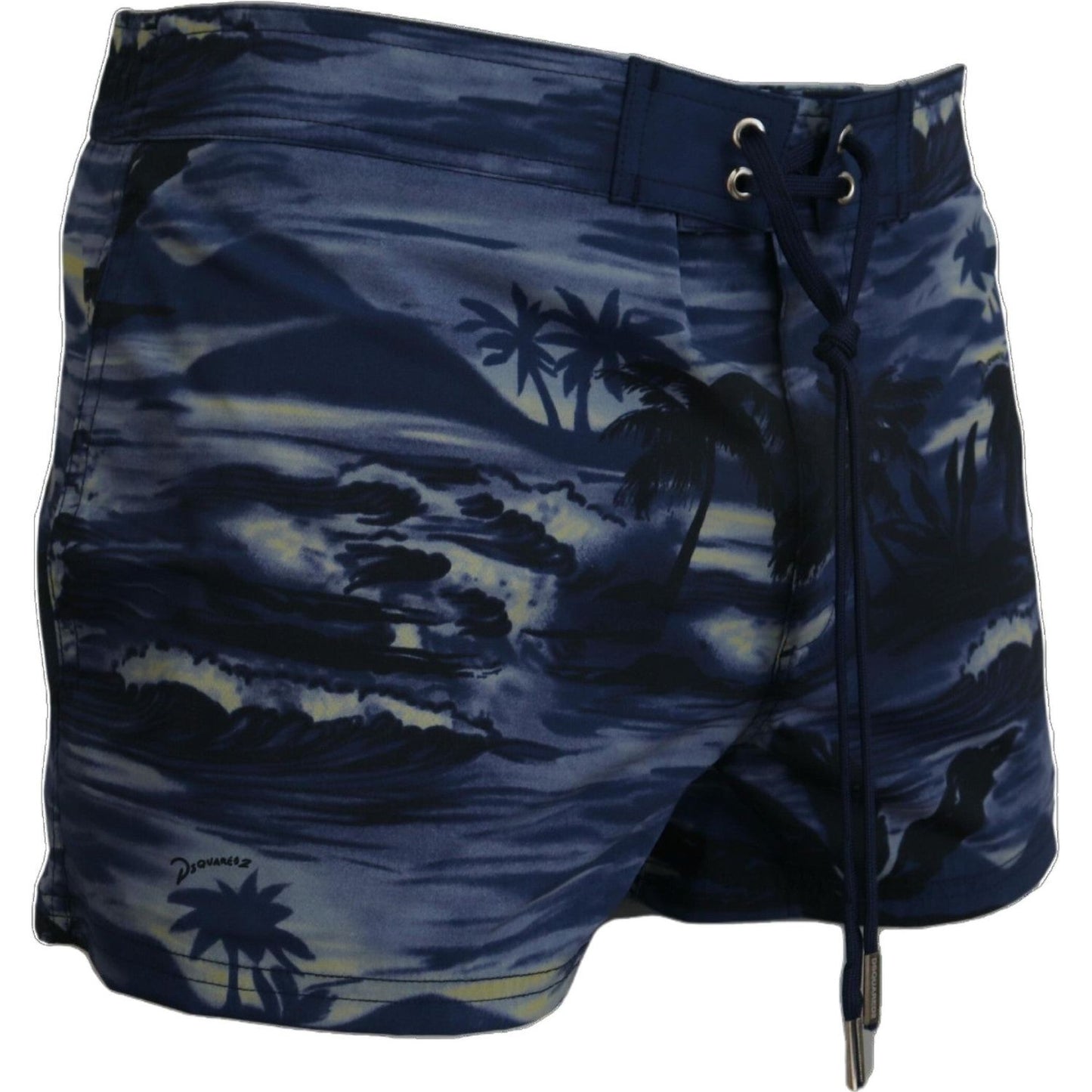 Dsquared² Tropical Wave Design Swim Shorts blue-tropical-wave-design-beachwear-shorts-swimwear