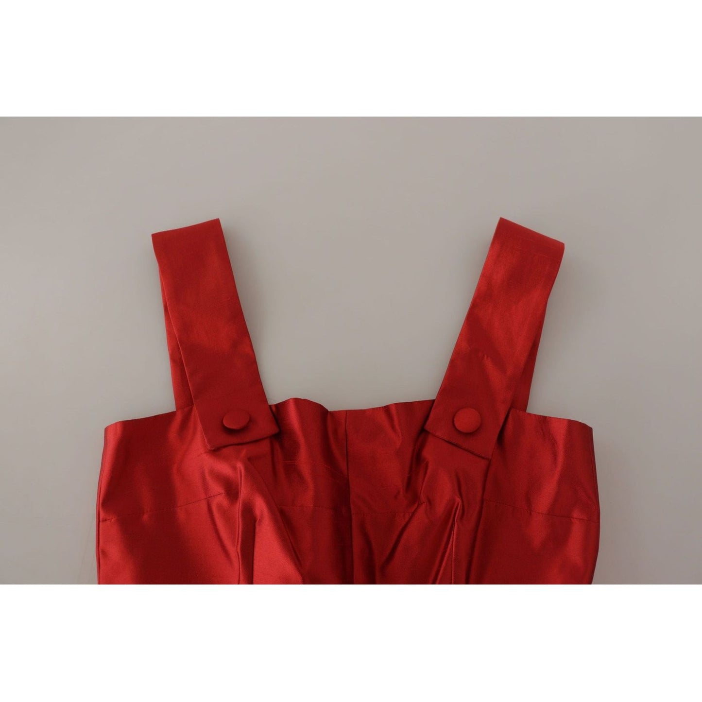 Dolce & Gabbana Radiant Red Silk A-Line Midi Dress red-a-line-pleated-satin-silk-dress
