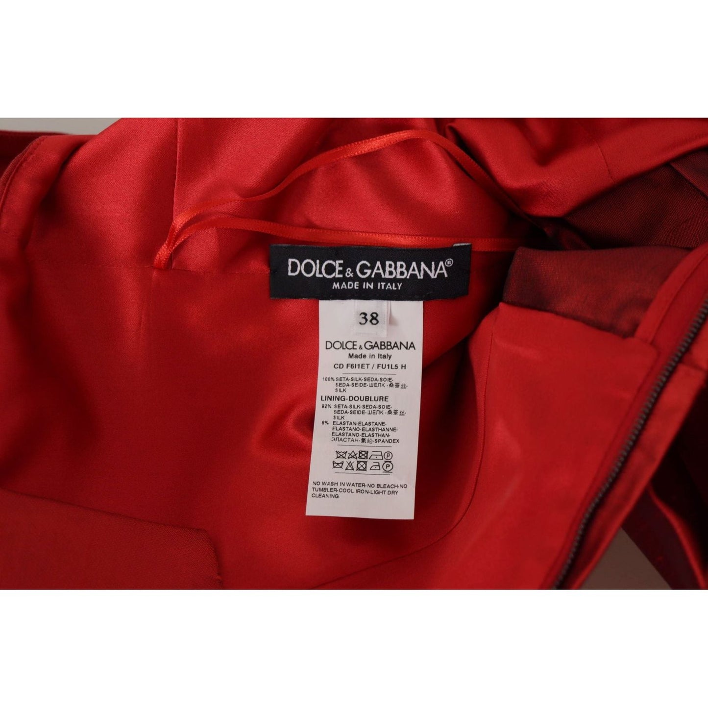 Dolce & Gabbana Radiant Red Silk A-Line Midi Dress red-a-line-pleated-satin-silk-dress