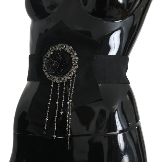Dolce & GabbanaElegant Black Crystal Waist BeltMcRichard Designer Brands£1069.00
