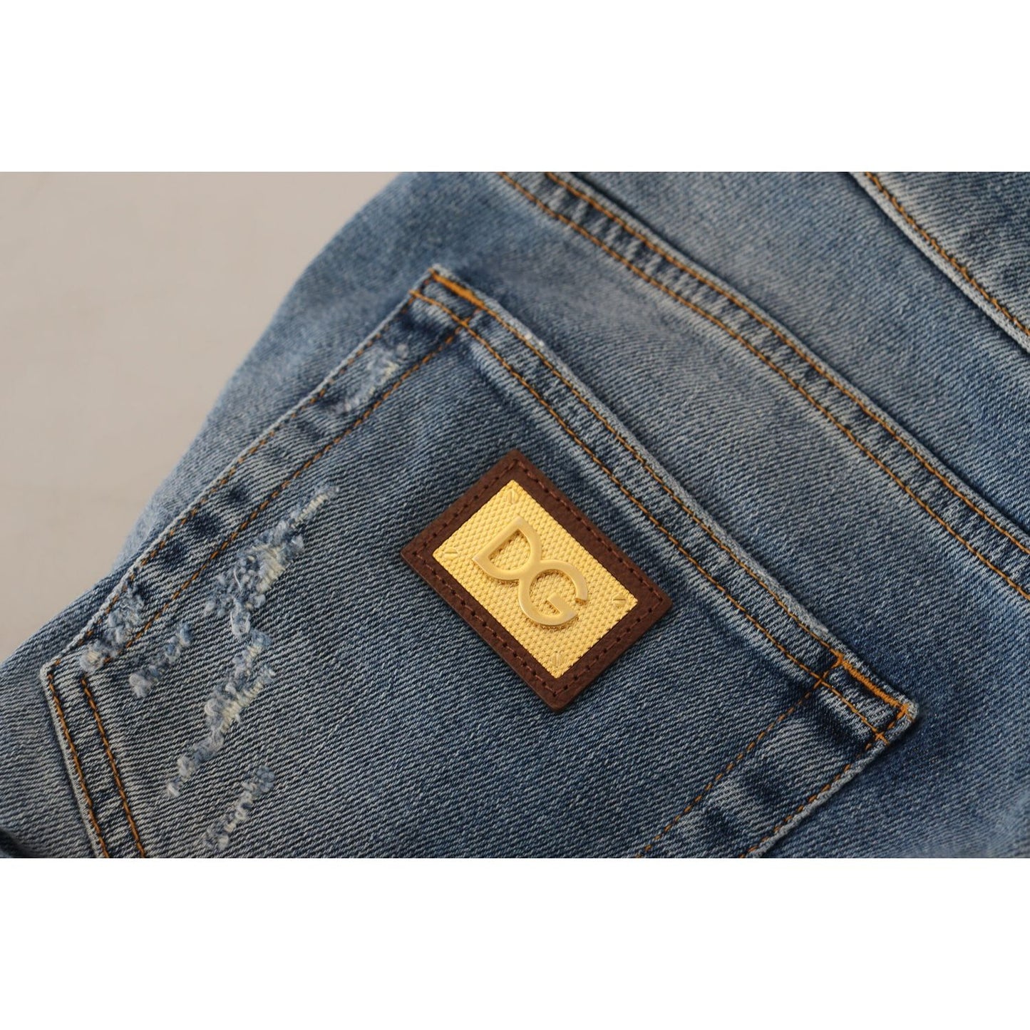 Dolce & Gabbana Chic Slim Fit Italian Denim Jeans blue-slim-fit-tattered-cotton-denim-jeans IMG_6149-scaled-359f36a4-230.jpg