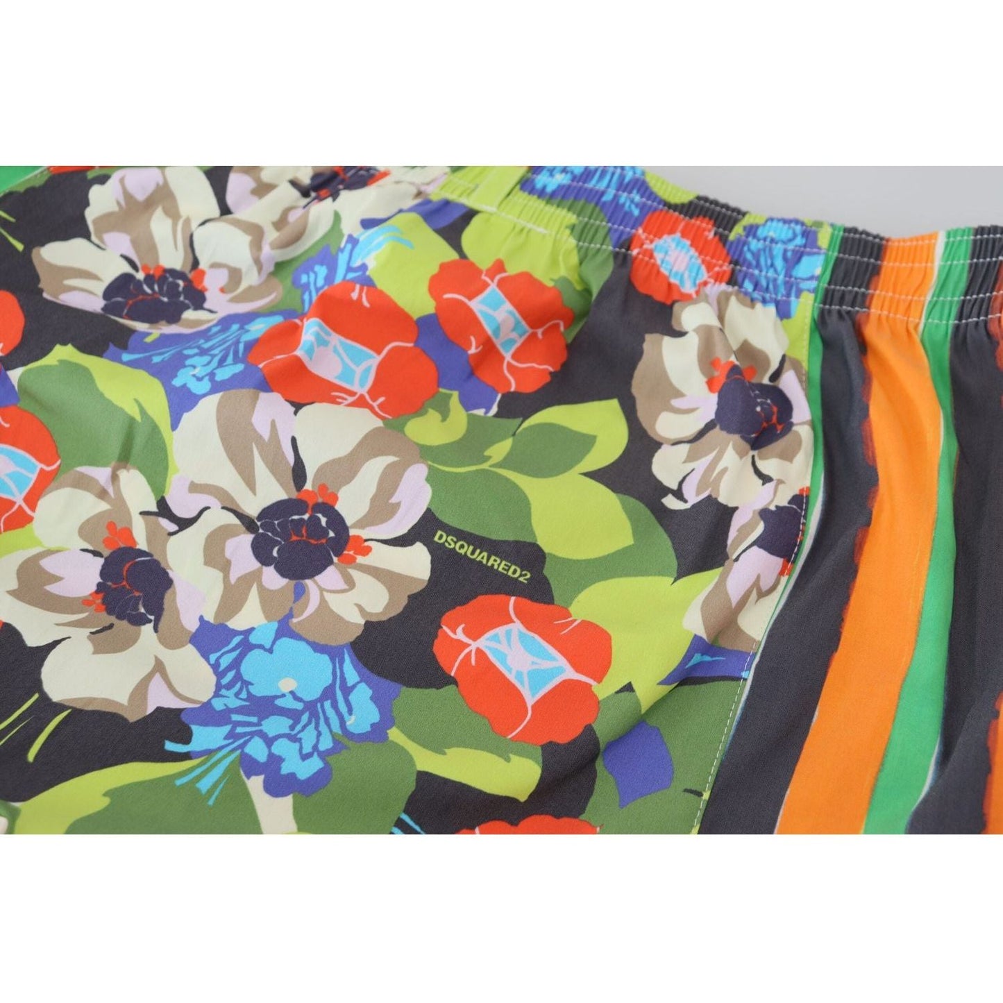 Dsquared² Multicolor Floral Men's Swim Shorts multicolor-floral-print-men-beachwear-shorts-swimwear