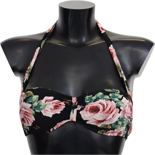 Dolce & GabbanaElegant Black Floral Bikini TopMcRichard Designer Brands£169.00