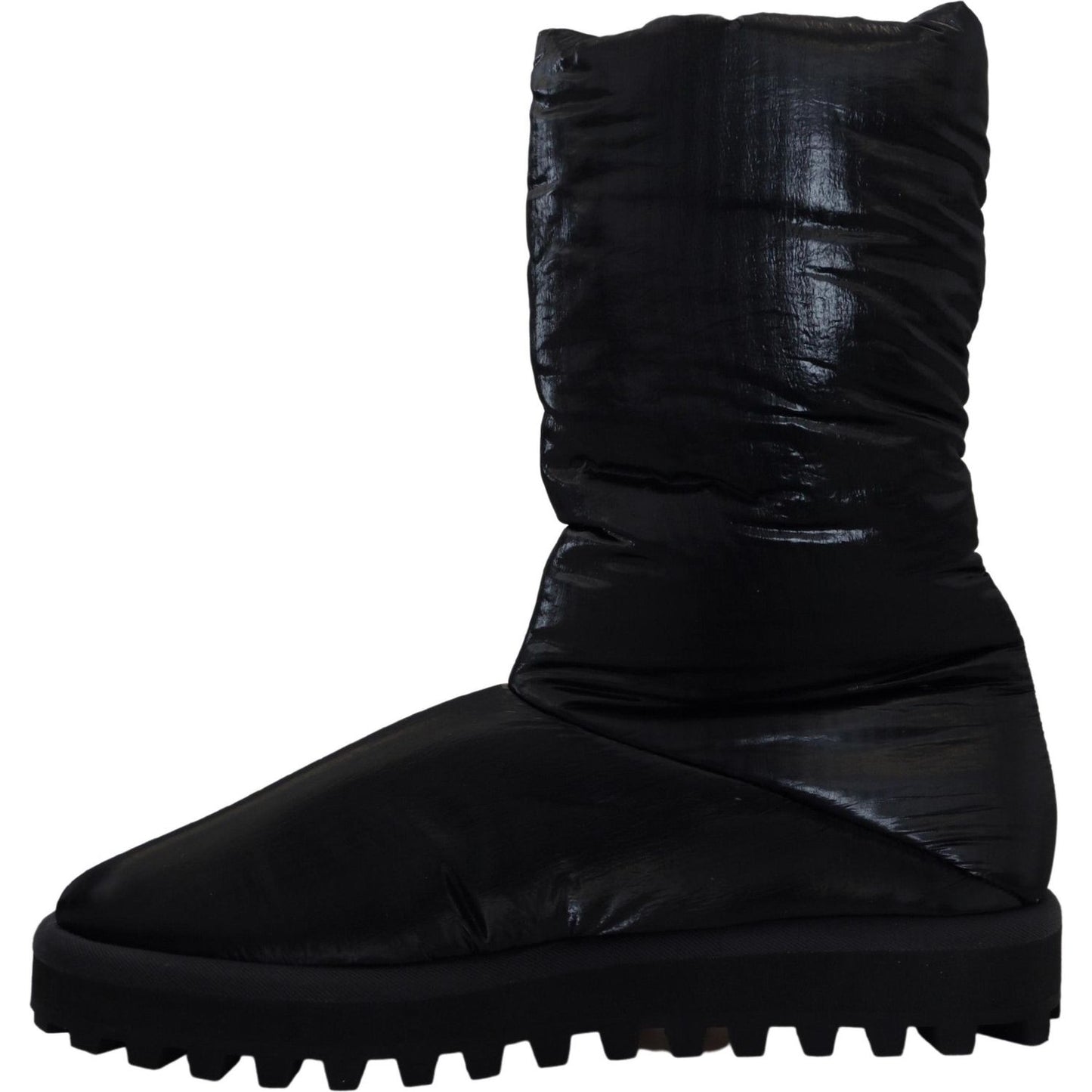 Dolce & Gabbana Elegant Mid-Calf Boots in Black Polyester black-boots-padded-mid-calf-winter-shoes IMG_6174-e35cf016-5ba.jpg