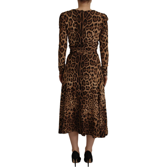 Dolce & GabbanaElegant V-Neck A-Line Maxi Dress in BrownMcRichard Designer Brands£1019.00