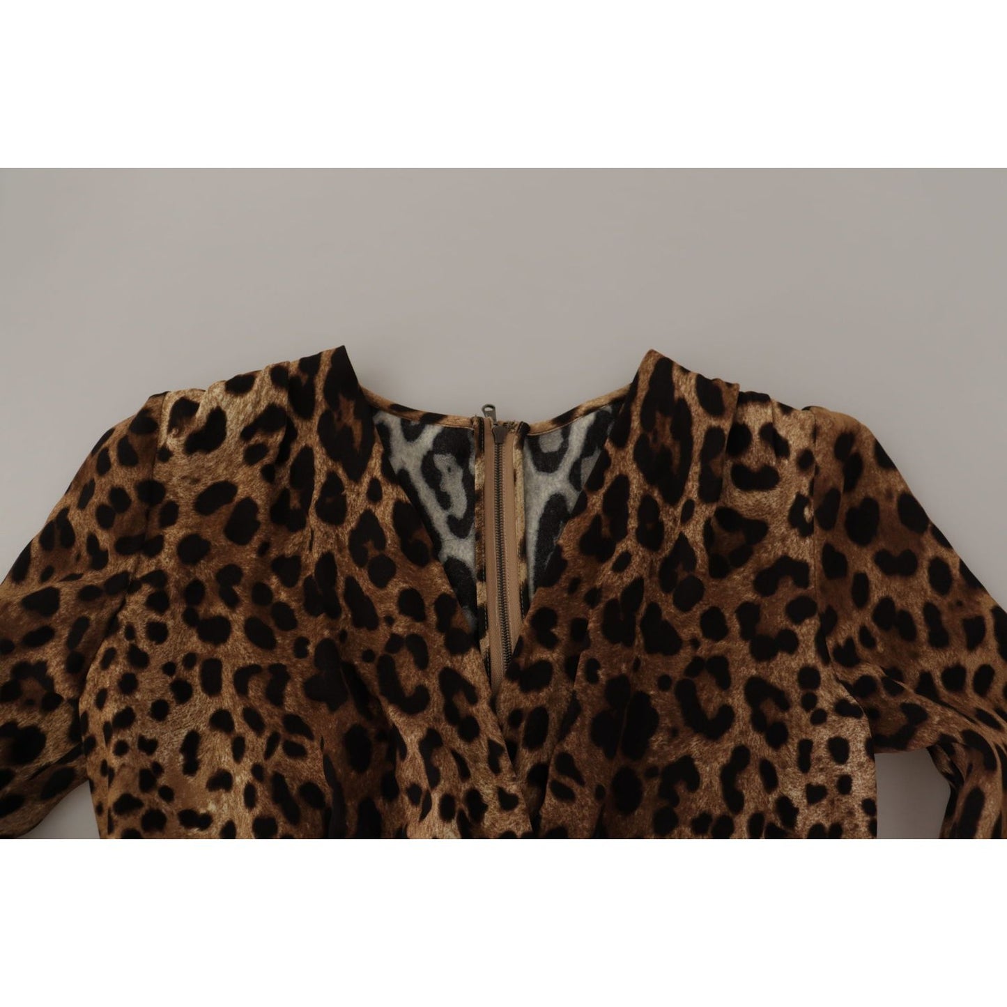 Dolce & Gabbana Elegant V-Neck A-Line Maxi Dress in Brown brown-leopard-wrap-a-line-maxi-viscose-dress