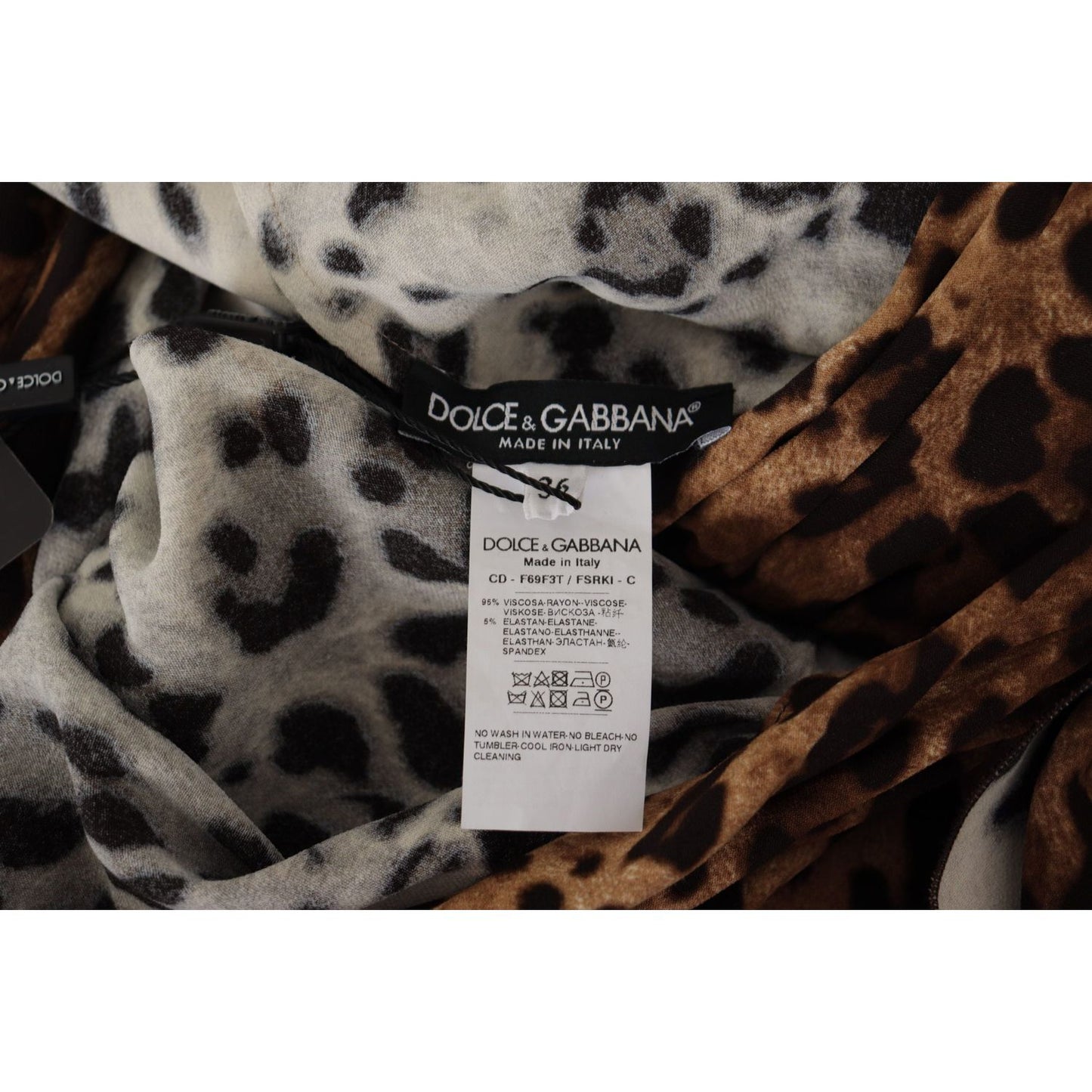 Dolce & Gabbana Elegant V-Neck A-Line Maxi Dress in Brown brown-leopard-wrap-a-line-maxi-viscose-dress