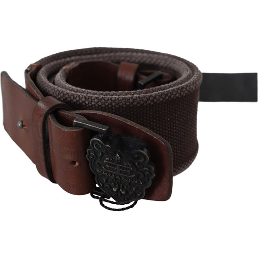 Ermanno Scervino Classic Dark Brown Leather Belt with Logo Buckle Belt dark-brown-leather-wide-buckle-waist-belt