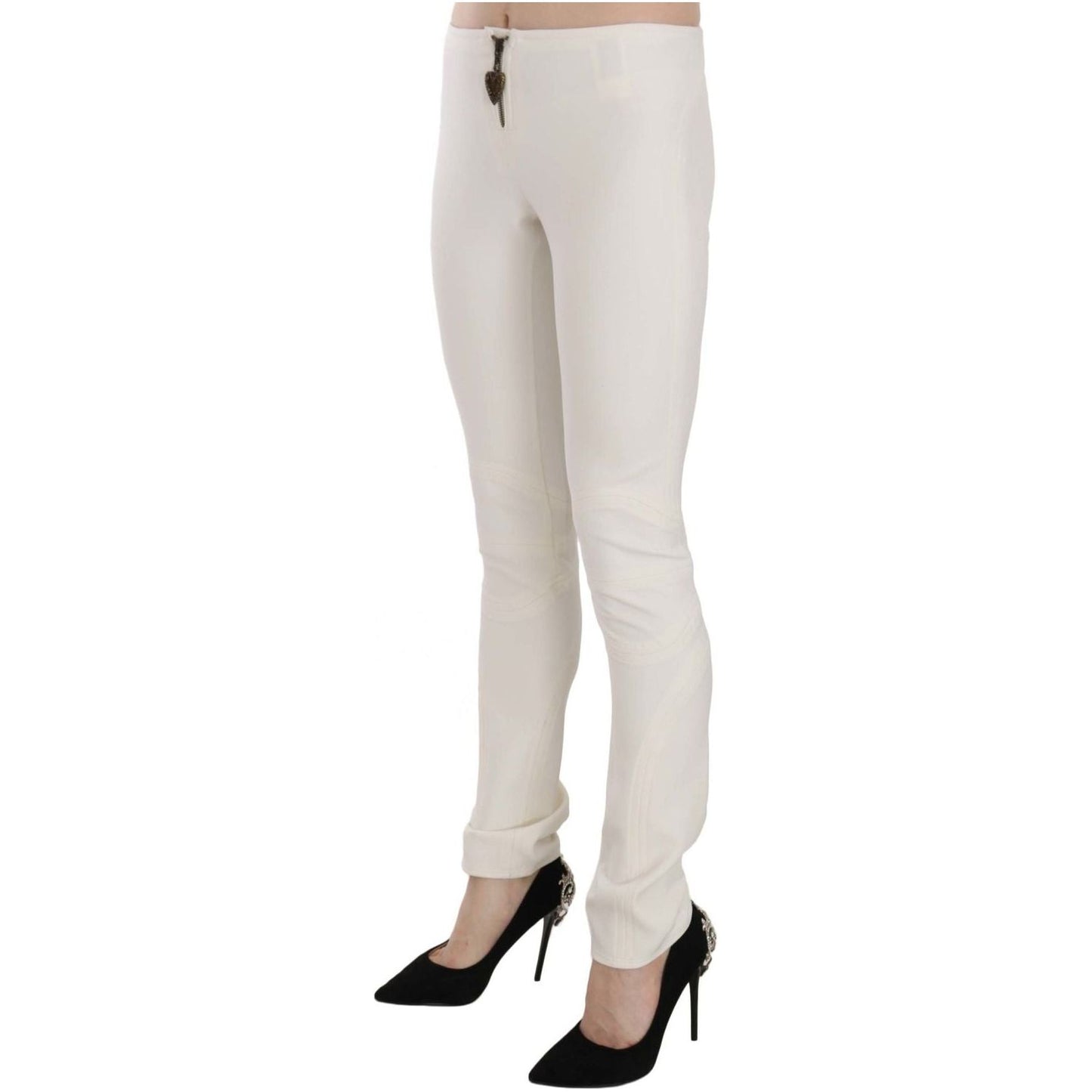 Just Cavalli Elegant Mid Waist Skinny Dress Pants white-mid-waist-skinny-dress-trousers-pants IMG_6203-scaled-5ec172c1-6c7.jpg