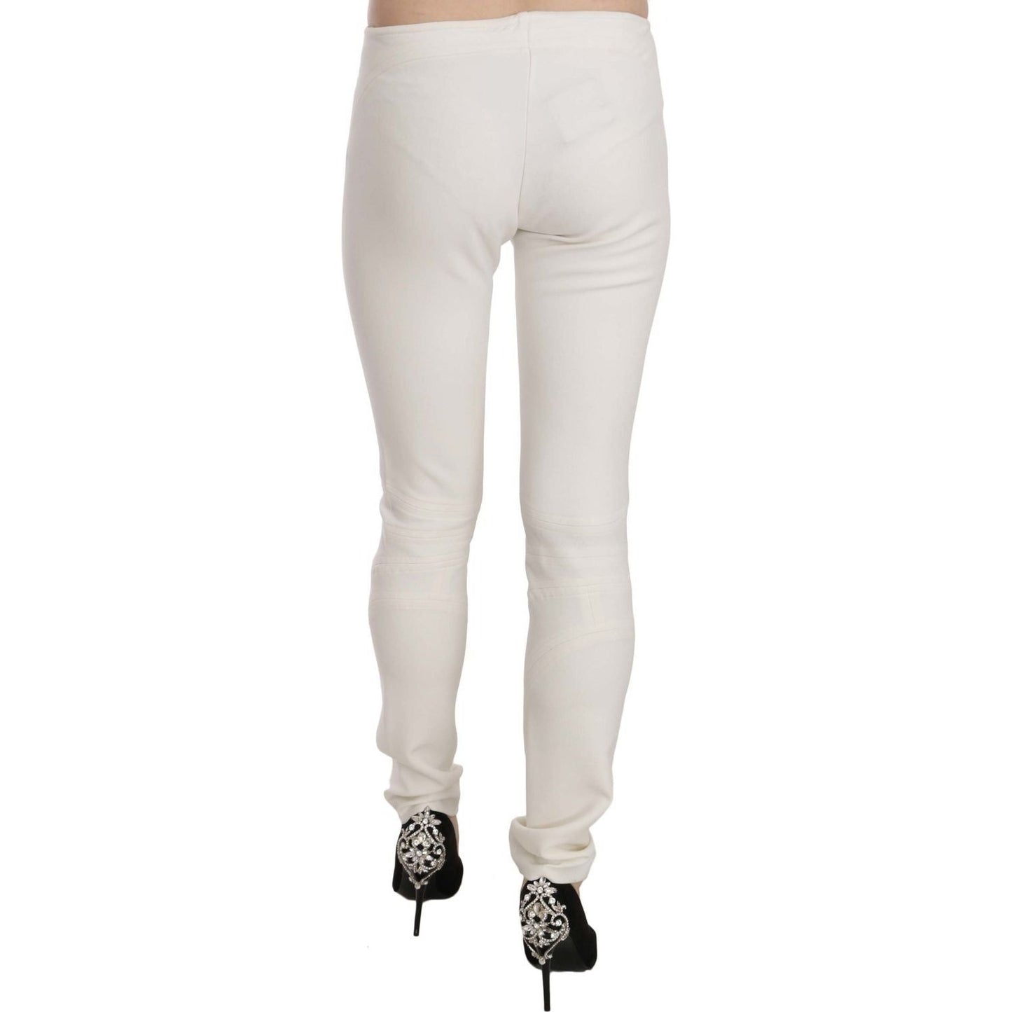 Just Cavalli Elegant Mid Waist Skinny Dress Pants white-mid-waist-skinny-dress-trousers-pants