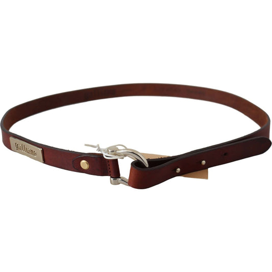John Galliano Brown Leather Luxury Slim Buckle Belt Belt brown-leather-luxury-slim-buckle-belt